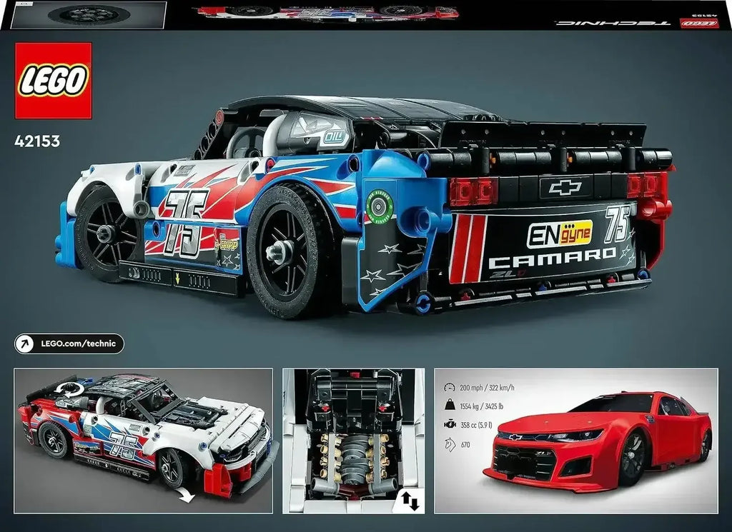 LEGO Technic 42153 NASCAR® Next Gen Chevrolet Camaro ZL1 – Advanced Race Car Model for Kids & Adults - Naivri