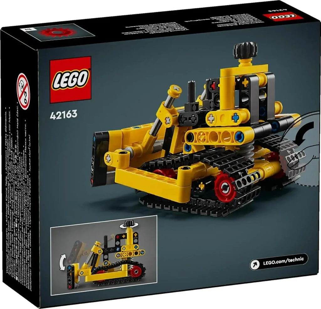 LEGO Technic 42163 Heavy-Duty Bulldozer Construction Set | 195 Pieces | Functional Blade & Moving Tracks | Age 7+ - Naivri