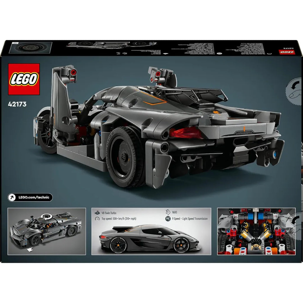 Lego Technic 42173 Koenigsegg Jesko Absolut Grey Hypercar - Naivri