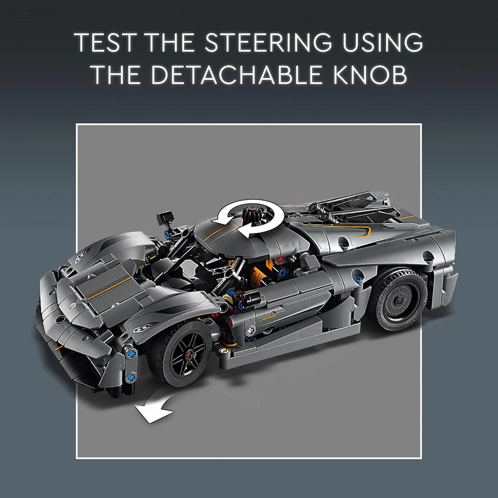 Lego Technic 42173 Koenigsegg Jesko Absolut Grey Hypercar - Naivri