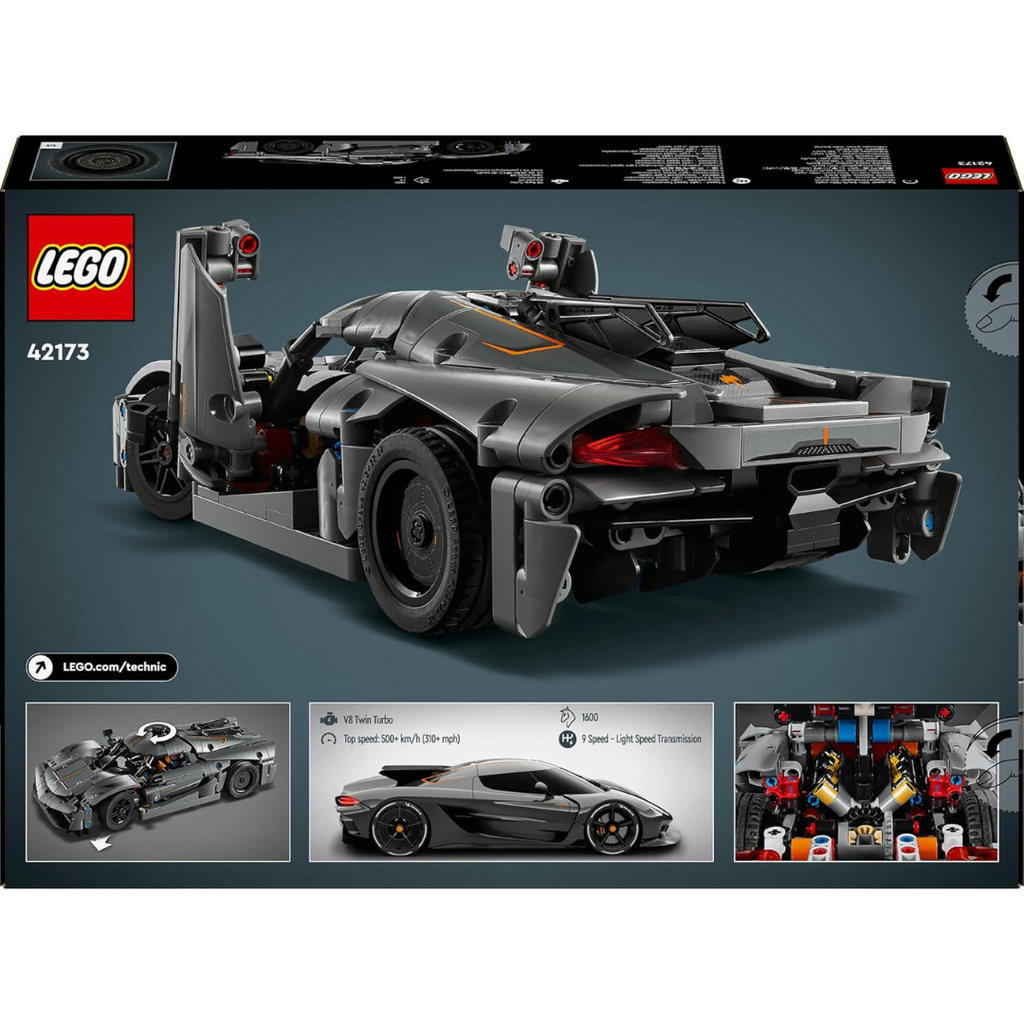 Lego Technic 42173 Koenigsegg Jesko Absolut Grey Hypercar - Naivri