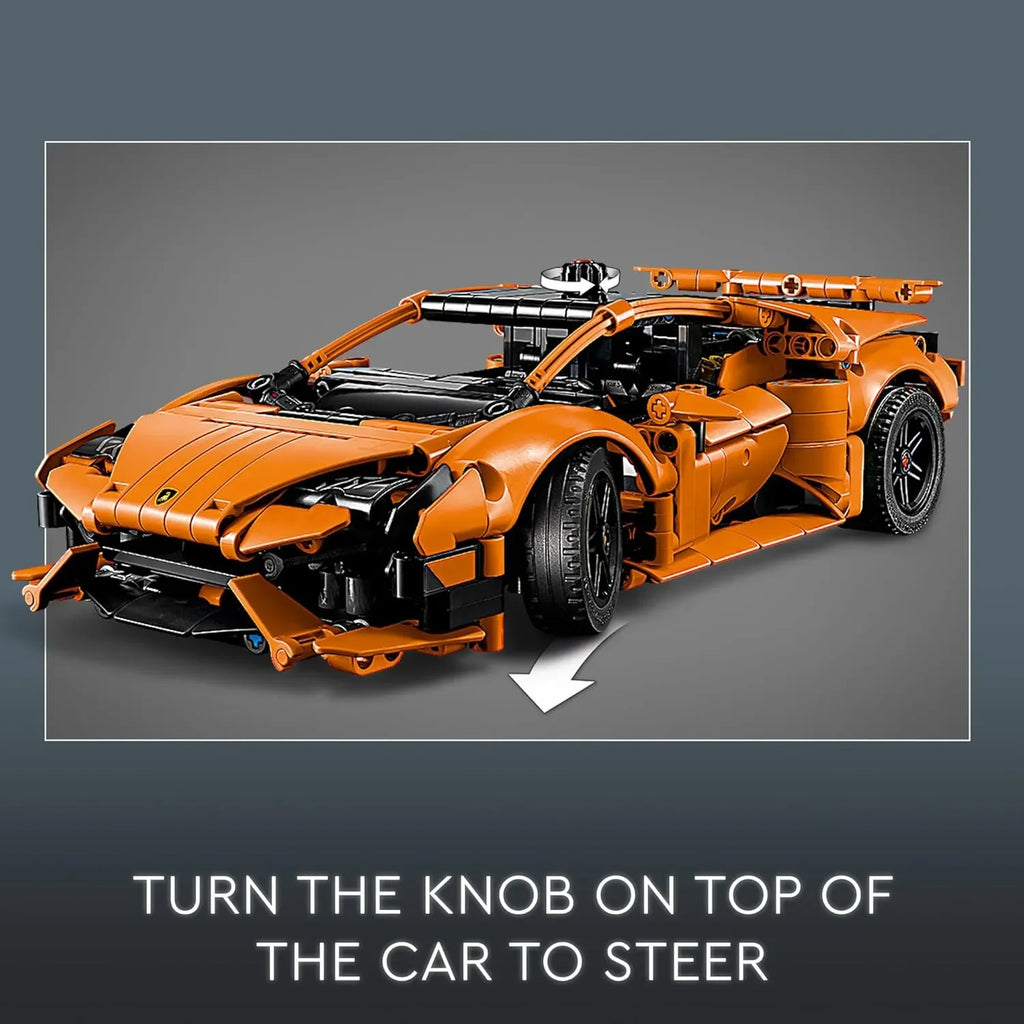 LEGO Technic 42196 Lamborghini Huracán Tecnica Orange – Supercar Building Toy for Kids 9+ - Naivri