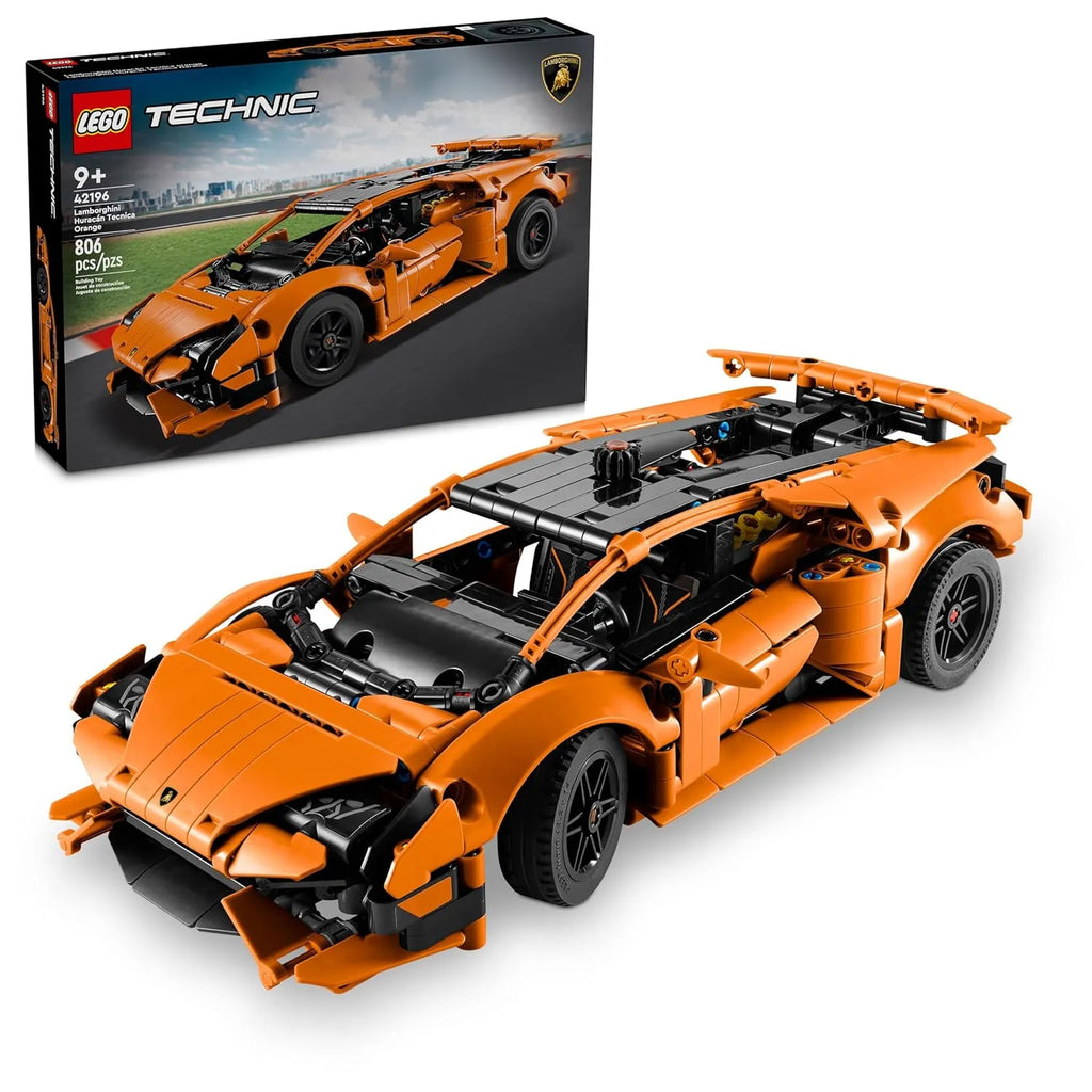 LEGO Technic 42196 Lamborghini Huracán Tecnica Orange – Supercar Building Toy for Kids 9+ - Naivri