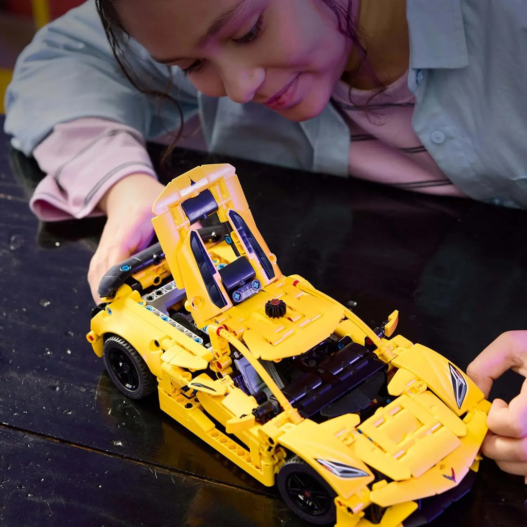 LEGO Technic Chevrolet Corvette Stingray Car Model Kit | Technic Building Blocks Toy Vehicle Set 42205 for Kids 9+ & Car Enthusiasts - Naivri