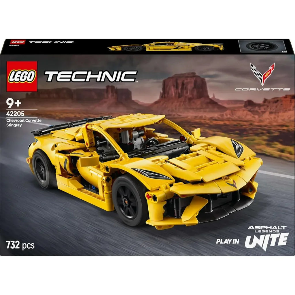 LEGO Technic Chevrolet Corvette Stingray Car Model Kit | Technic Building Blocks Toy Vehicle Set 42205 for Kids 9+ & Car Enthusiasts - Naivri