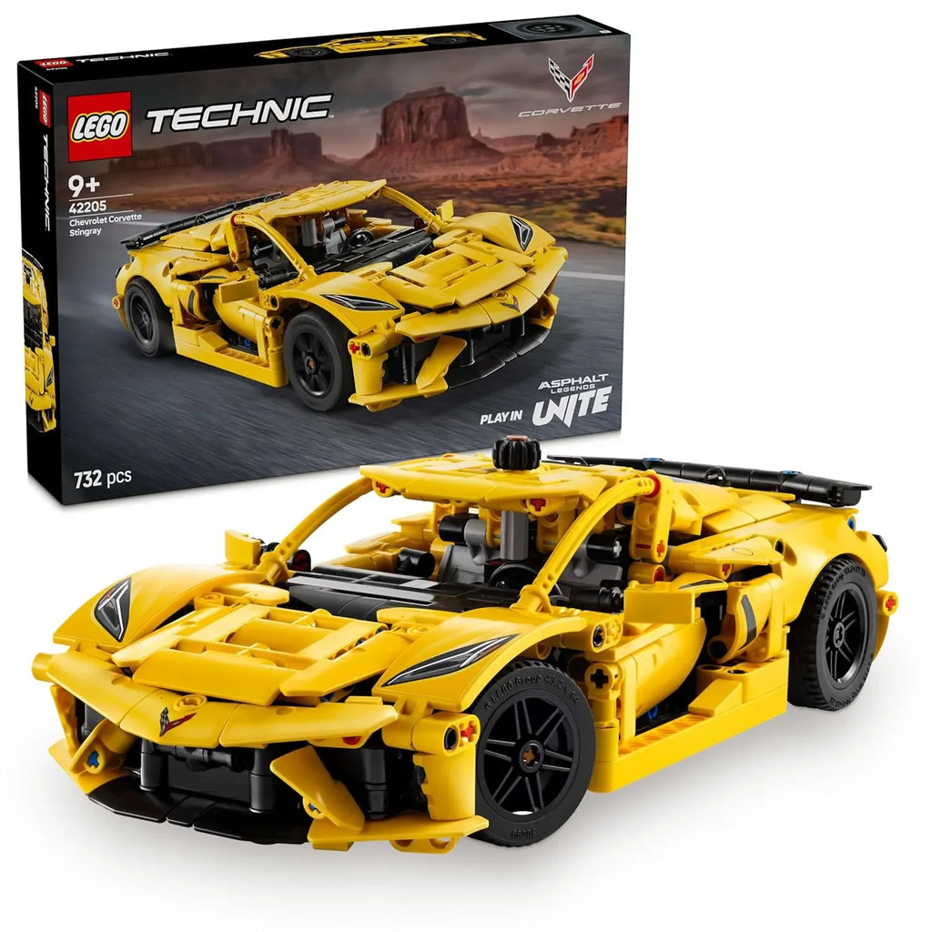 LEGO Technic Chevrolet Corvette Stingray Car Model Kit | Technic Building Blocks Toy Vehicle Set 42205 for Kids 9+ & Car Enthusiasts - Naivri