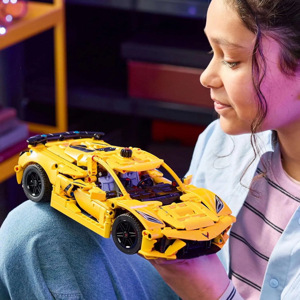 LEGO Technic Chevrolet Corvette Stingray Car Model Kit | Technic Building Blocks Toy Vehicle Set 42205 for Kids 9+ & Car Enthusiasts - Naivri