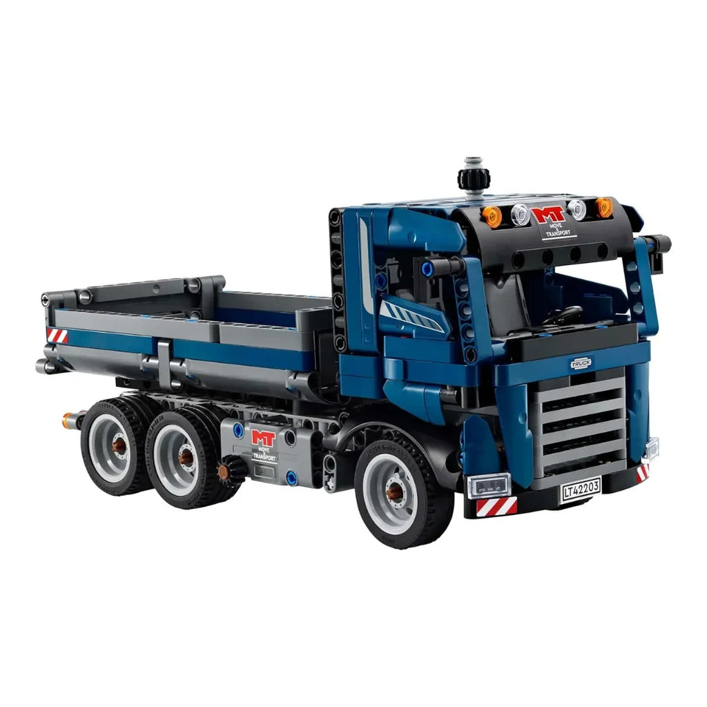 LEGO Technic Tipping Dump Truck Toy | Blue Construction Vehicle Set 42203 | STEM Building Toy for Kids 9+ | Engineering Gift for Boys and Girls - Naivri