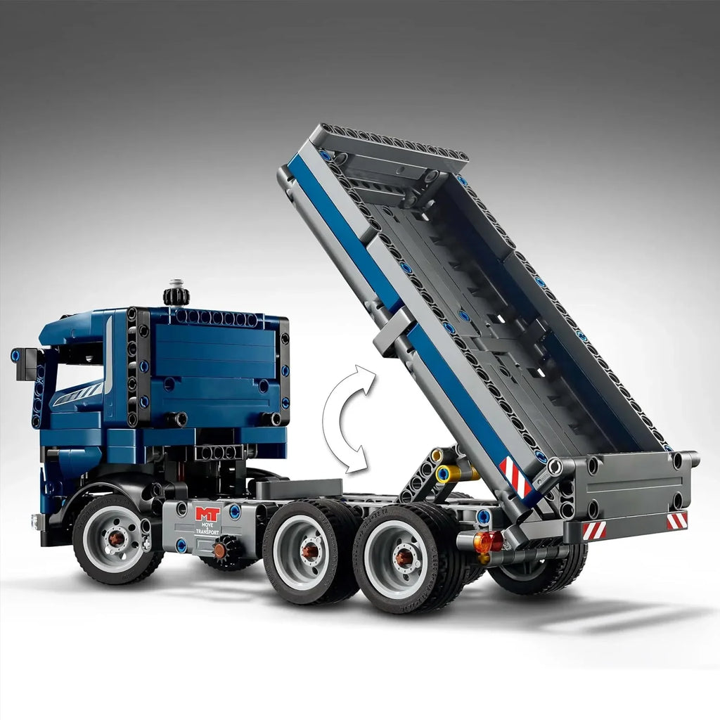 LEGO Technic Tipping Dump Truck Toy | Blue Construction Vehicle Set 42203 | STEM Building Toy for Kids 9+ | Engineering Gift for Boys and Girls - Naivri
