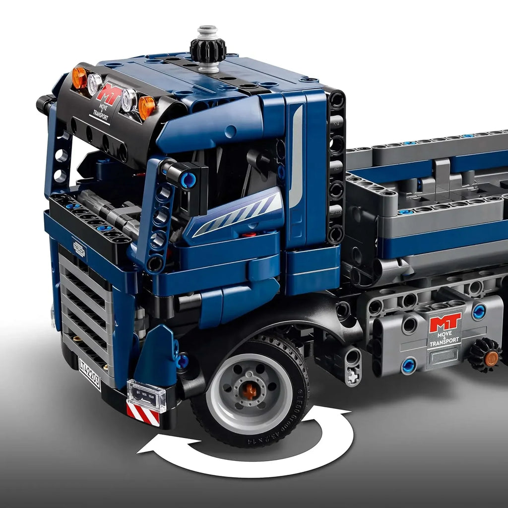 LEGO Technic Tipping Dump Truck Toy | Blue Construction Vehicle Set 42203 | STEM Building Toy for Kids 9+ | Engineering Gift for Boys and Girls - Naivri