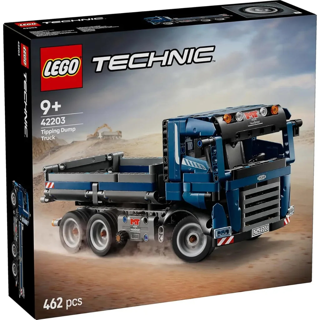 LEGO Technic Tipping Dump Truck Toy | Blue Construction Vehicle Set 42203 | STEM Building Toy for Kids 9+ | Engineering Gift for Boys and Girls - Naivri
