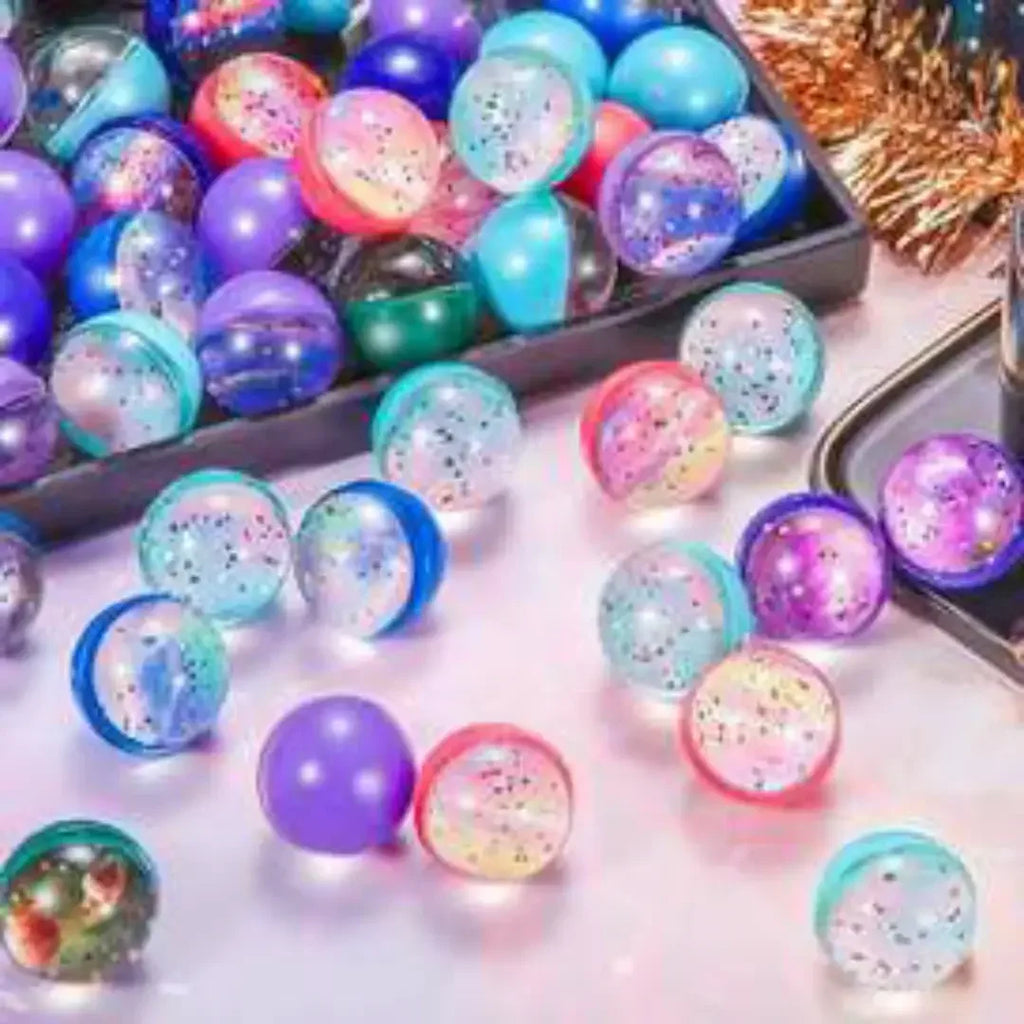 Lumimous Starry Sky Neon Bouncy Balls Set – 6-Pack Assorted Colors for Kids 3 Years+ - Naivri