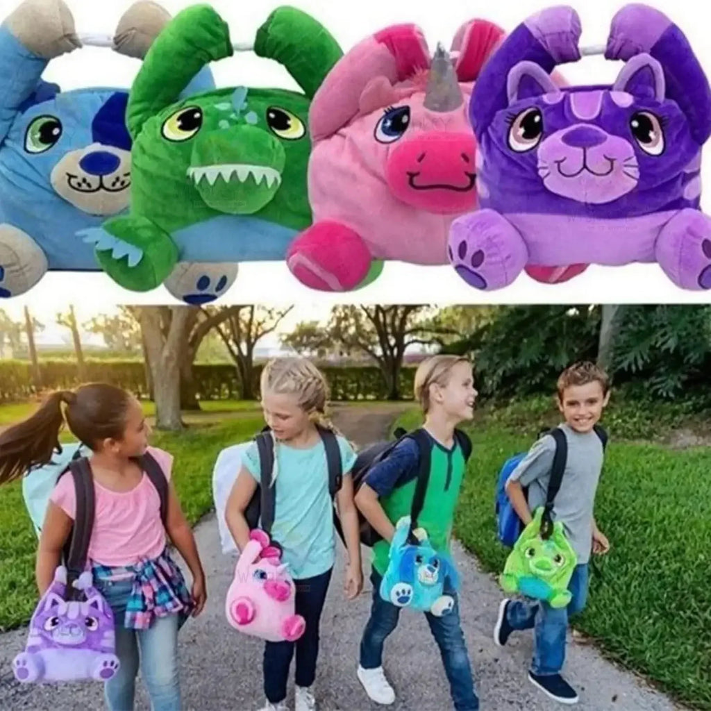 Lunch Pets Insulated Kids Tiffin Bag – Washable Plush Lunch Box for Ages 3–8 Years - Naivri