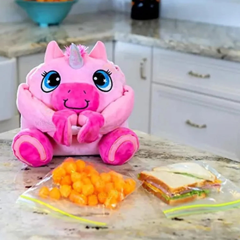 Lunch Pets Insulated Kids Tiffin Bag – Washable Plush Lunch Box for Ages 3–8 Years - Naivri