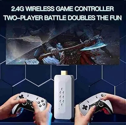M22 Game Stick Console | 30,000+ Preloaded Modern & Retro Games | 64GB TF Card | 2.4G Wireless Dual Controllers | 1080p HDMI Plug & Play for TV | Supports 52+ Emulators - Naivri