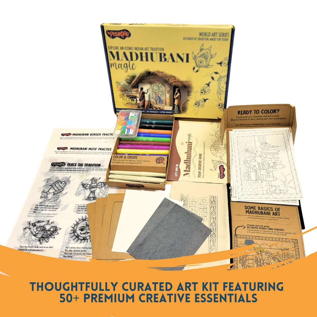 Madhubani Magic DIY Art Kit: Unwind With An Iconic Indian Art Tradition - Naivri