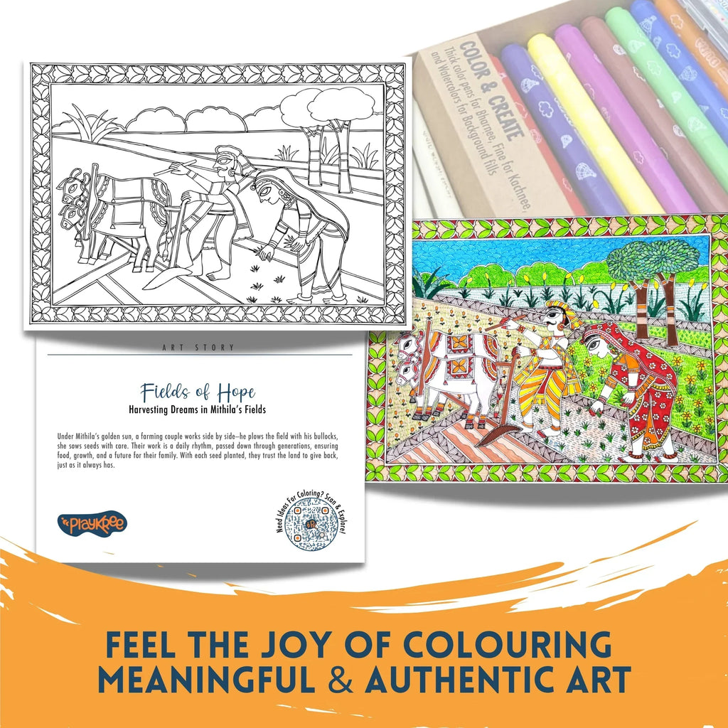 Madhubani Magic DIY Art Kit: Unwind With An Iconic Indian Art Tradition - Naivri