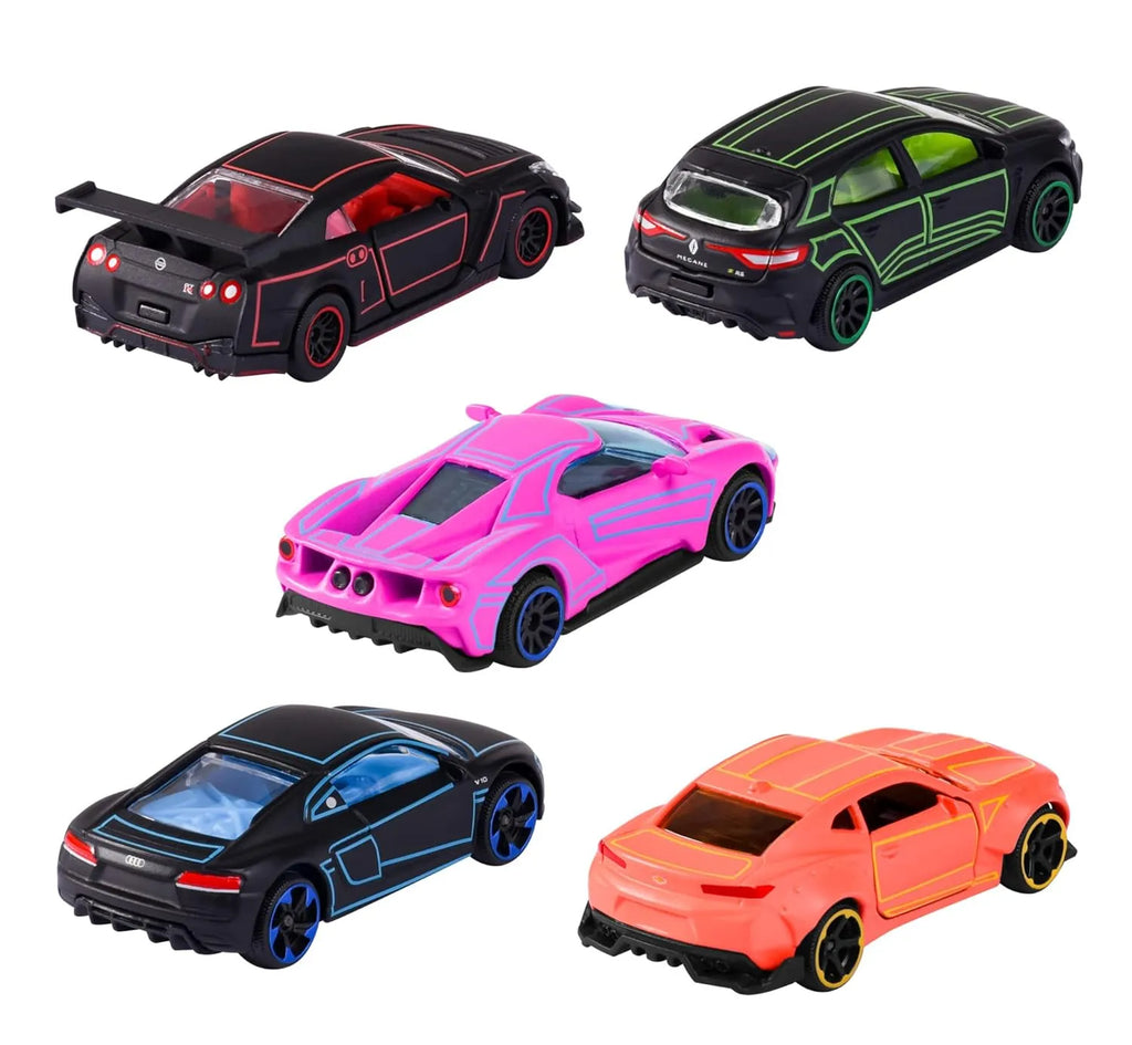 Majorette Light Racer Toy Car Set – 5 Die-Cast Cars (Multicolor, 7.5 cm Each, 1:64 Scale) with Rotating Wheels & Opening Parts – For Kids Aged 3 to 10 Years - Naivri