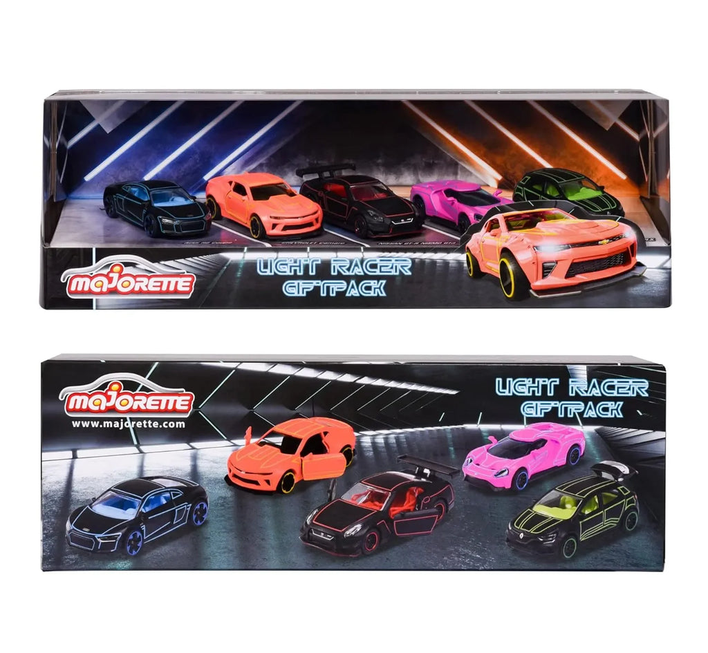 Majorette Light Racer Toy Car Set – 5 Die-Cast Cars (Multicolor, 7.5 cm Each, 1:64 Scale) with Rotating Wheels & Opening Parts – For Kids Aged 3 to 10 Years - Naivri