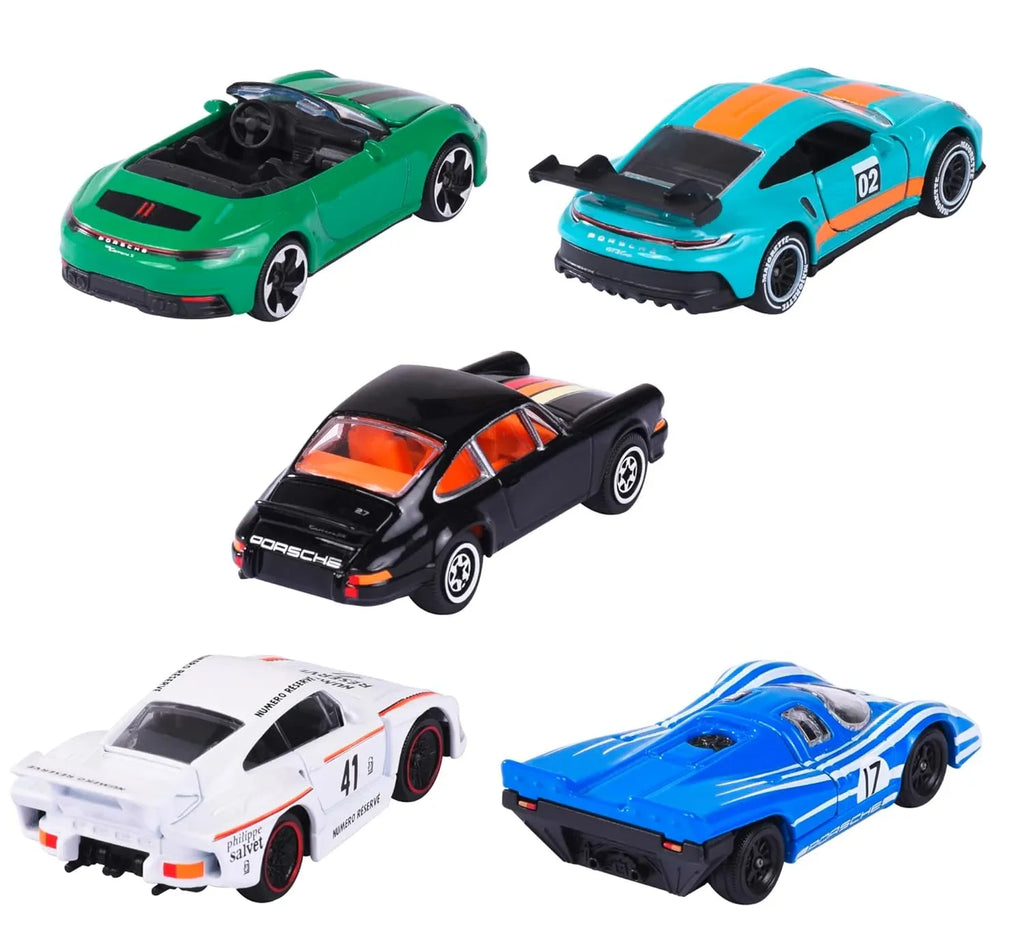 Majorette Porsche Edition Die-Cast Cars Collection Set – 5 Premium Racing Vehicles with Authentic Porsche Design, Opening Parts & Display Box – Scale Model Toys for Boys, Girls & Collectors Aged 3+ - Naivri