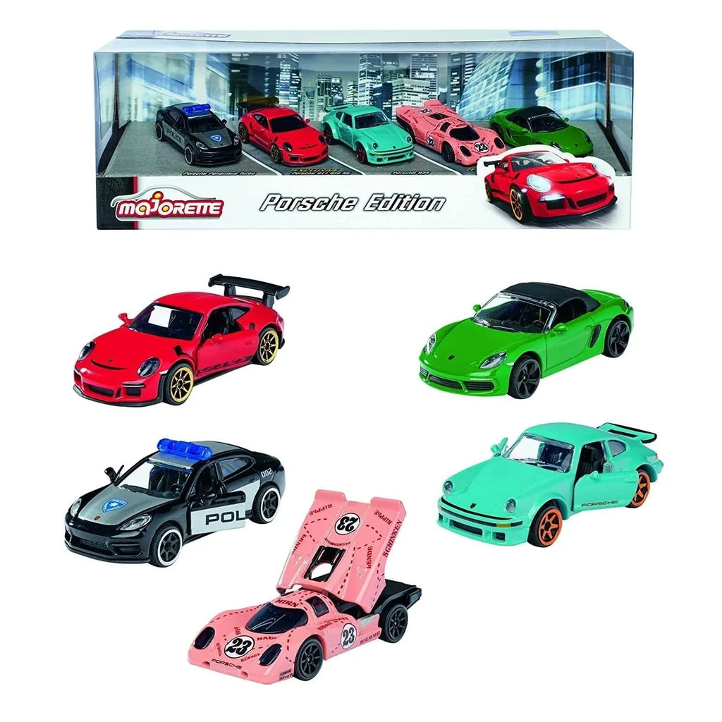 Majorette Porsche Gift Set – Colorful Racing Die-Cast Toy Cars with Rotating Wheels, Scale 1:64, Multicolor – Ideal for Car Fans, Collectors, Boys & Girls Aged 3+ - Naivri
