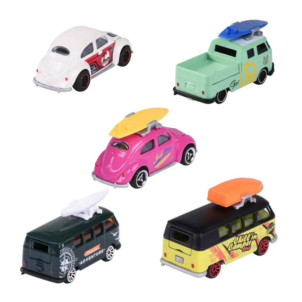 Majorette Volkswagen Gift Set – 5-Piece Diecast Cars with Rotating Wheels for Kids & Collectors - Naivri