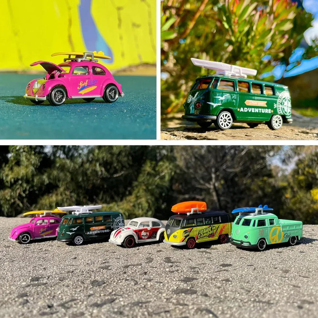 Majorette Volkswagen Gift Set – 5-Piece Diecast Cars with Rotating Wheels for Kids & Collectors - Naivri