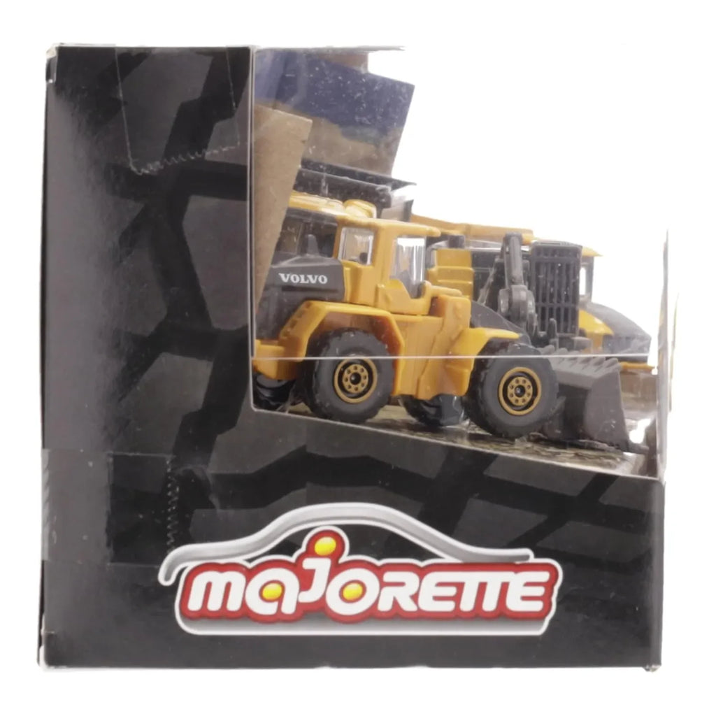 Majorette Volvo Construction Vehicle Toy Set of 4 - Excavator, Wheel Loader, Dump Truck, Articulated Hauler, Yellow - Naivri