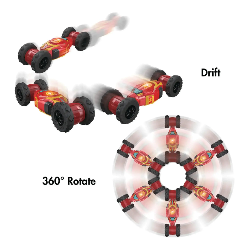 Marvel Avengers Iron Man Remote Control Stunt Drifter – 360° Spin & Drift RC Car for Kids 3+ - Naivri