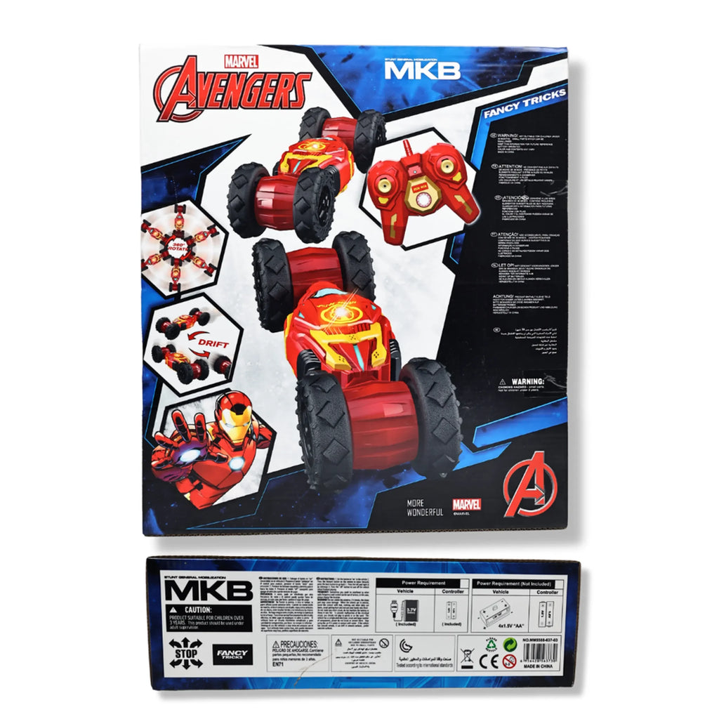 Marvel Avengers Iron Man Remote Control Stunt Drifter – 360° Spin & Drift RC Car for Kids 3+ - Naivri