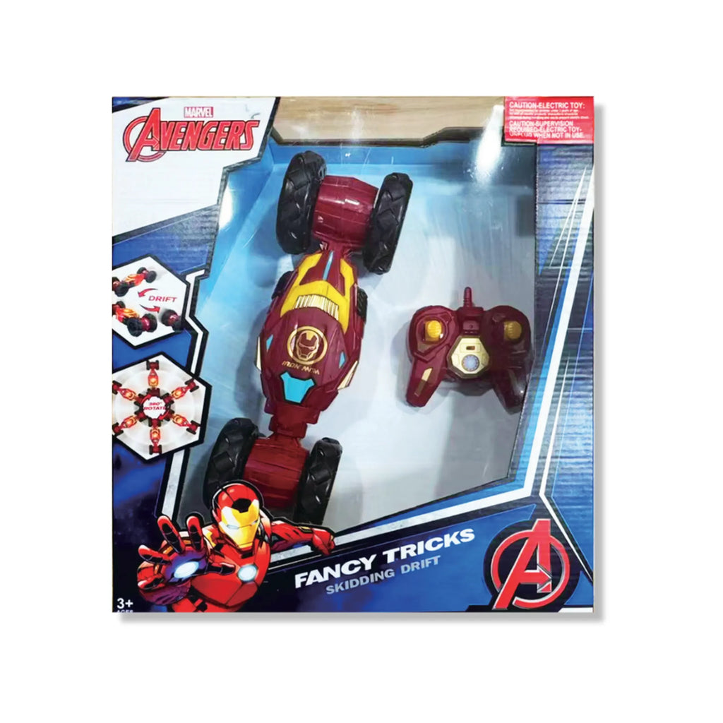 Marvel Avengers Iron Man Remote Control Stunt Drifter – 360° Spin & Drift RC Car for Kids 3+ - Naivri