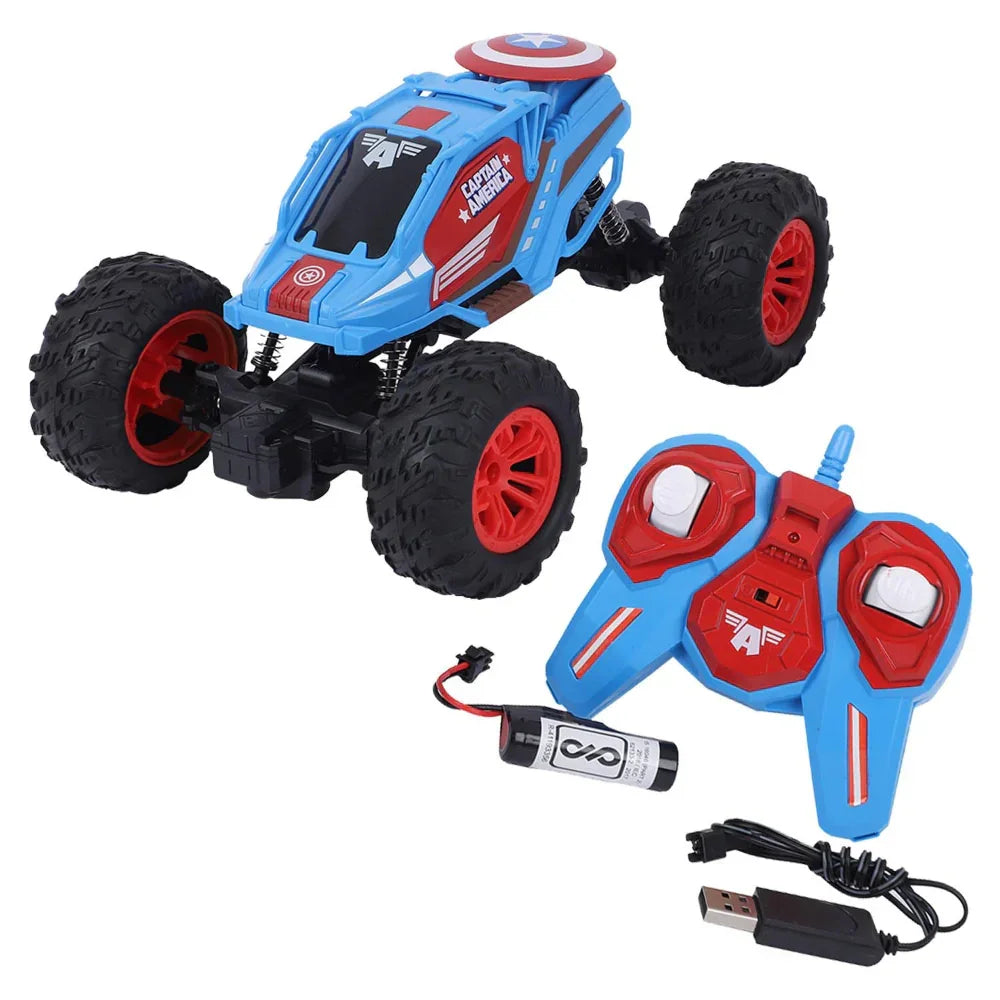 Marvel Captain America Remote Control 4WD Monster Speedster – 1:18 Scale Off-Road RC Car for Kids 3+ - Naivri