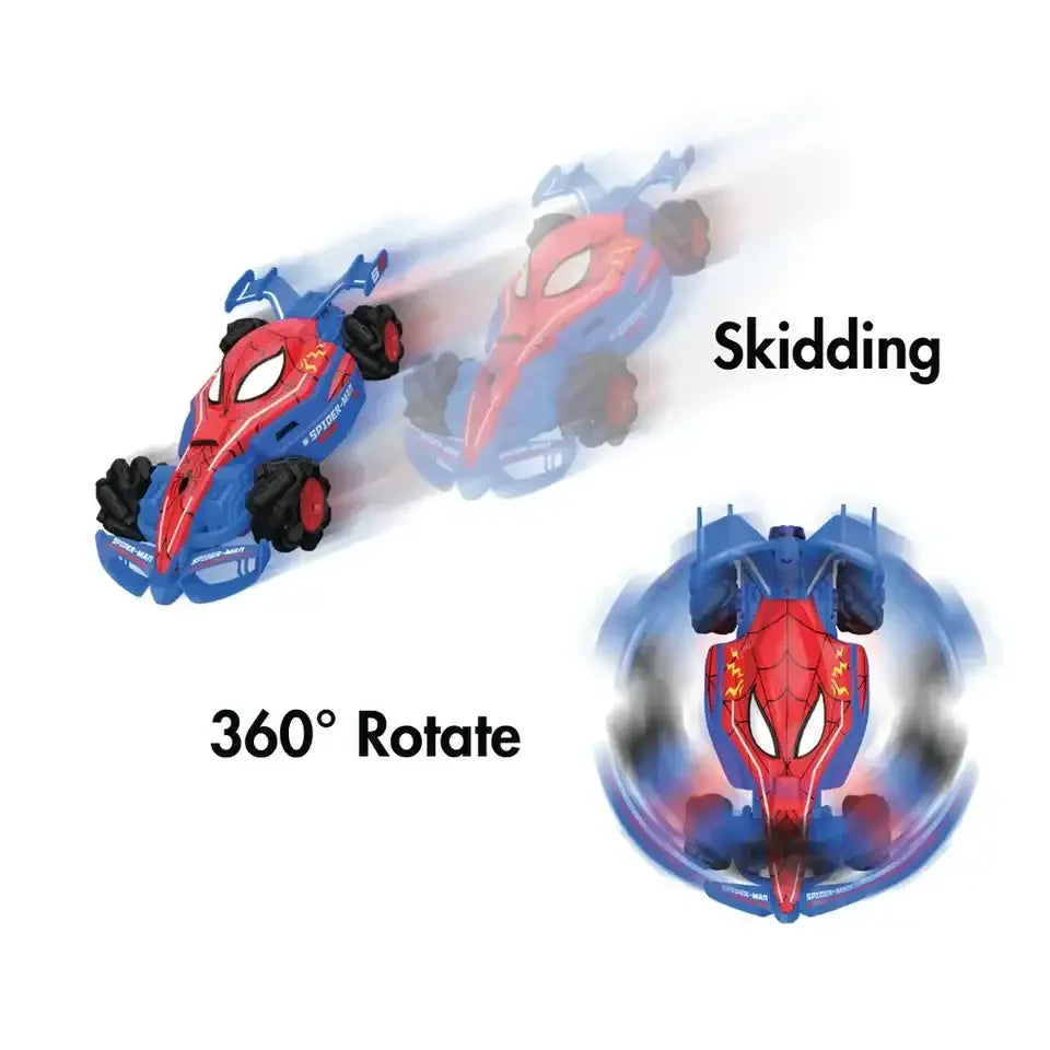 Marvel Spider-Man Formula Drift RC Car – Thwip & Drift Action for Kids 3+ - Naivri