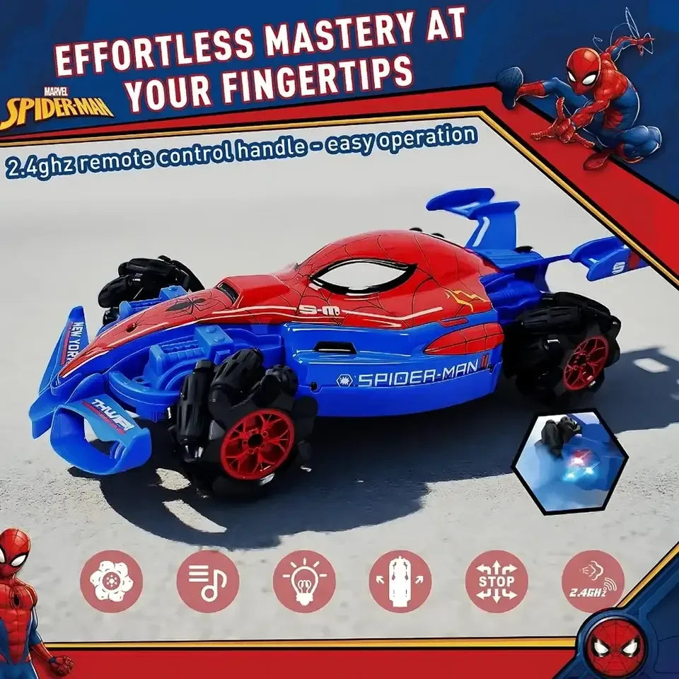 Marvel Spider-Man Formula Drift RC Car – Thwip & Drift Action for Kids 3+ - Naivri