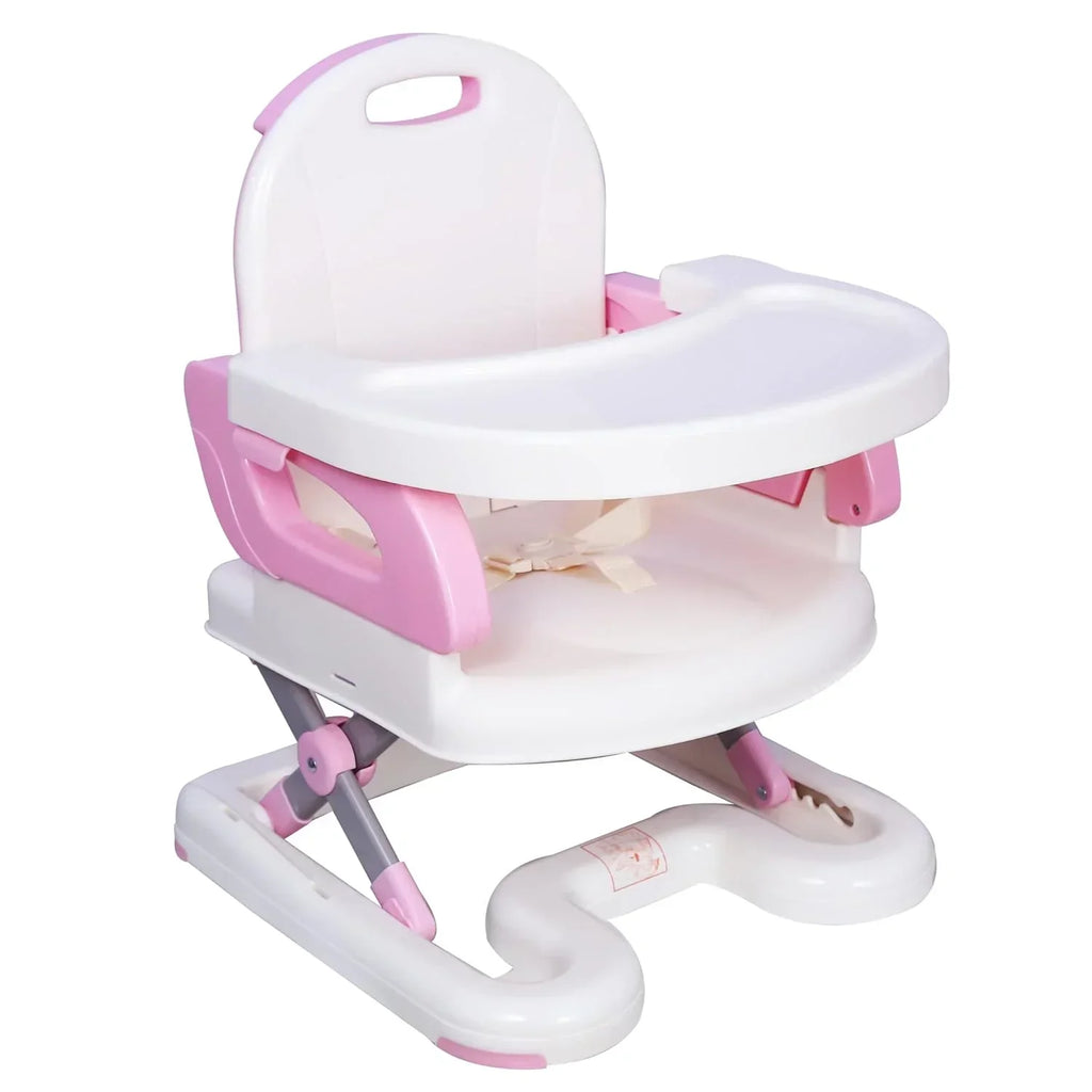 Mastela Booster to Toddler Seat – Pink | 2-in-1 Feeding and Booster Seat for 6 Months to 3 Years with Adjustable Height, Detachable Tray & Compact Foldable Design - Naivri