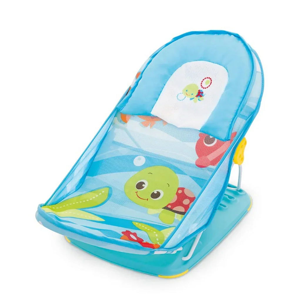 Mastela Deluxe Baby Bather – Blue | Adjustable 3-Position Backrest, Foldable Design, Soft Mesh Fabric & Cradling Seat for Infant Bathing Support (0–12 Months) - Naivri