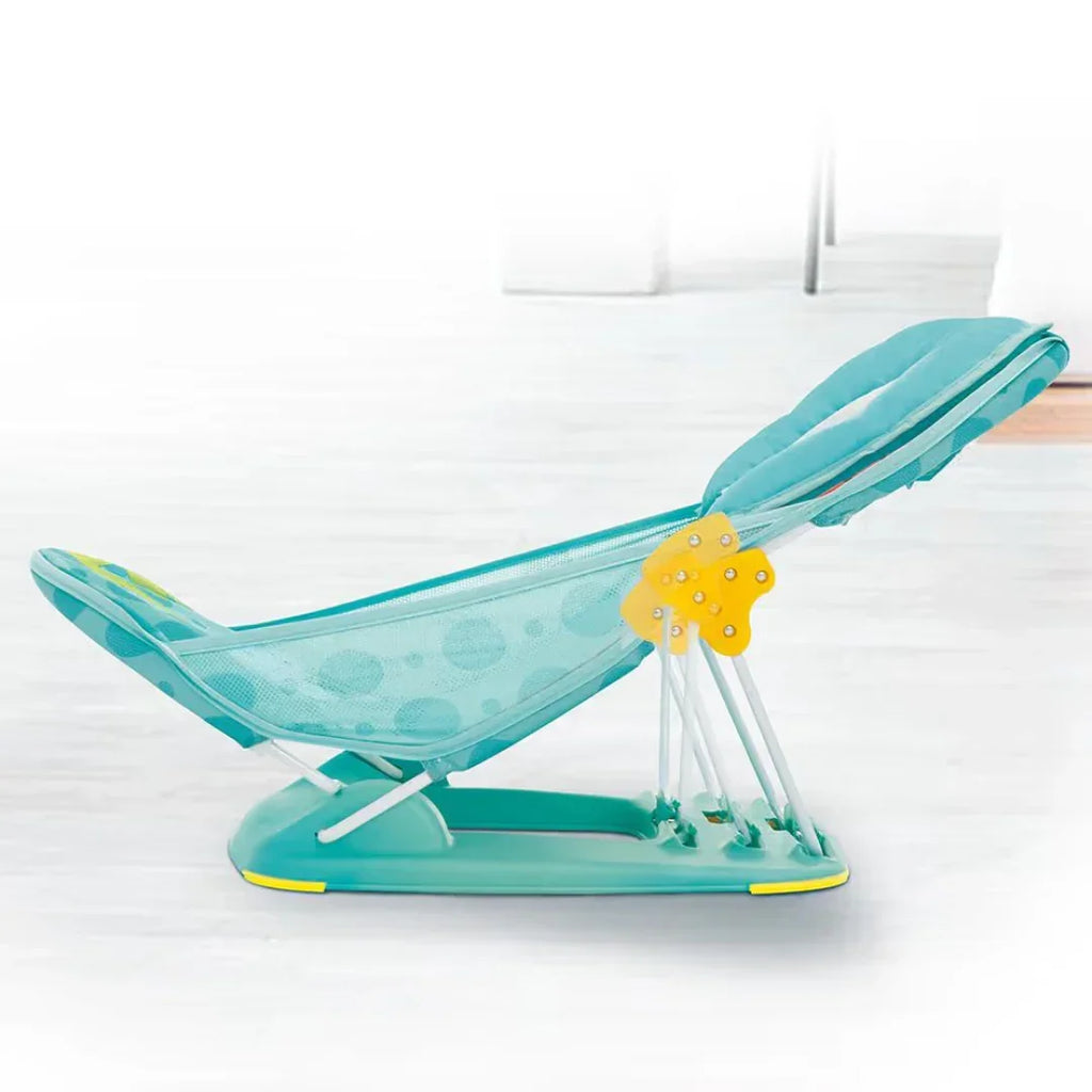 Mastela Deluxe Baby Bather – Green | Adjustable 3-Position Backrest, Foldable Design, Soft Mesh Fabric & Cradling Seat for Infant Bathing Support (0–12 Months) - Naivri