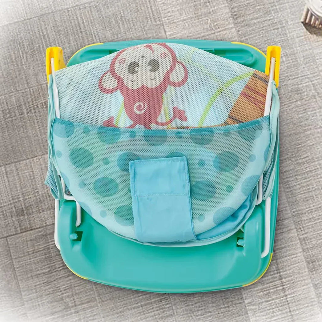Mastela Deluxe Baby Bather – Green | Adjustable 3-Position Backrest, Foldable Design, Soft Mesh Fabric & Cradling Seat for Infant Bathing Support (0–12 Months) - Naivri
