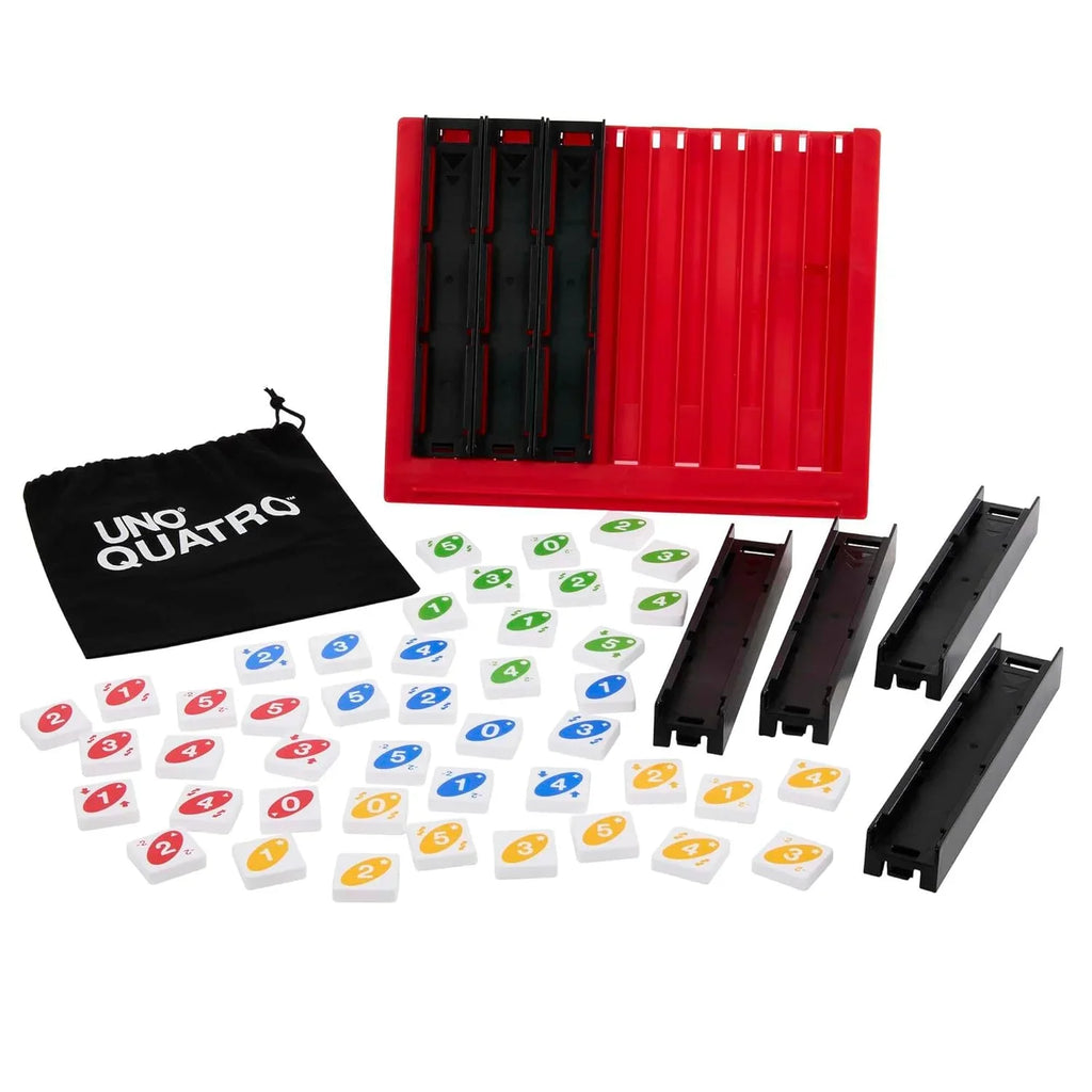 Mattel Games UNO Quatro – Strategy Tile Game for Family Fun & Parties (Ages 7+) - Naivri