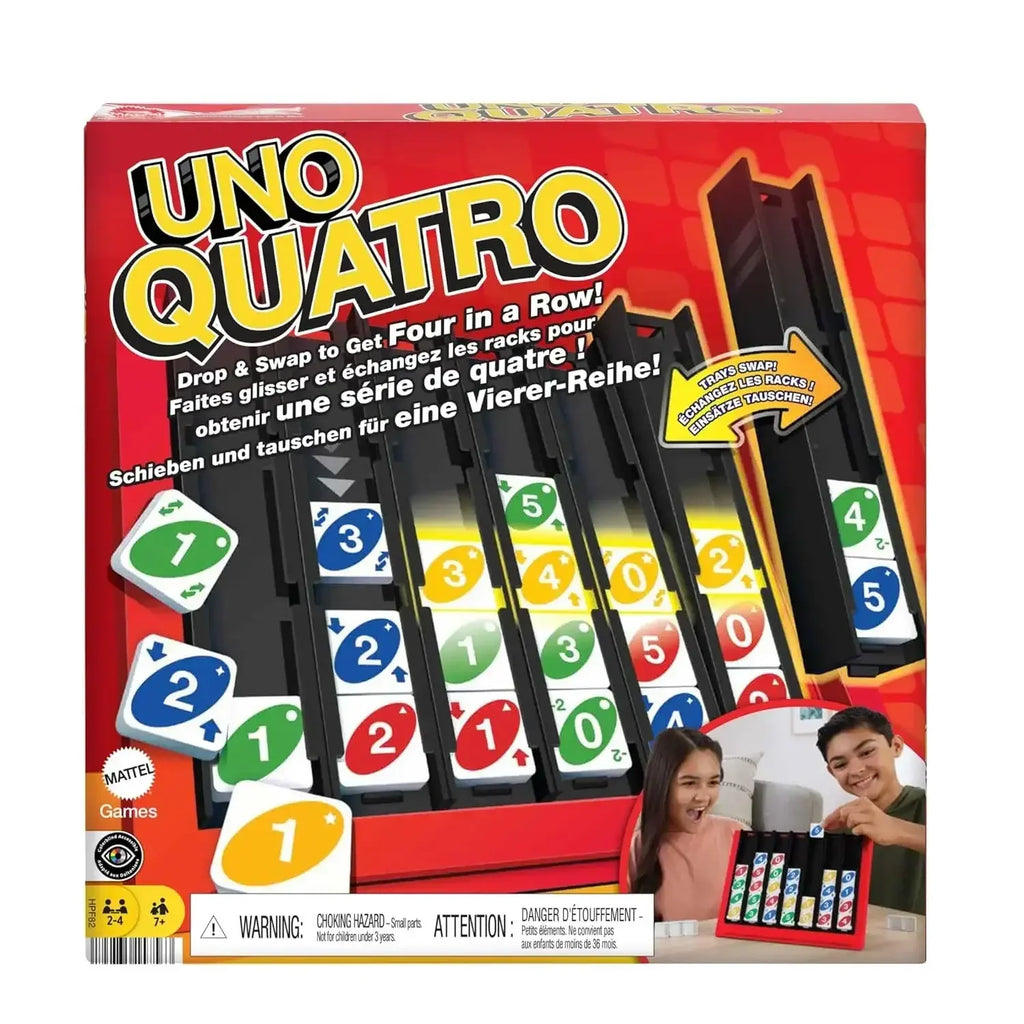 Mattel Games UNO Quatro – Strategy Tile Game for Family Fun & Parties (Ages 7+) - Naivri
