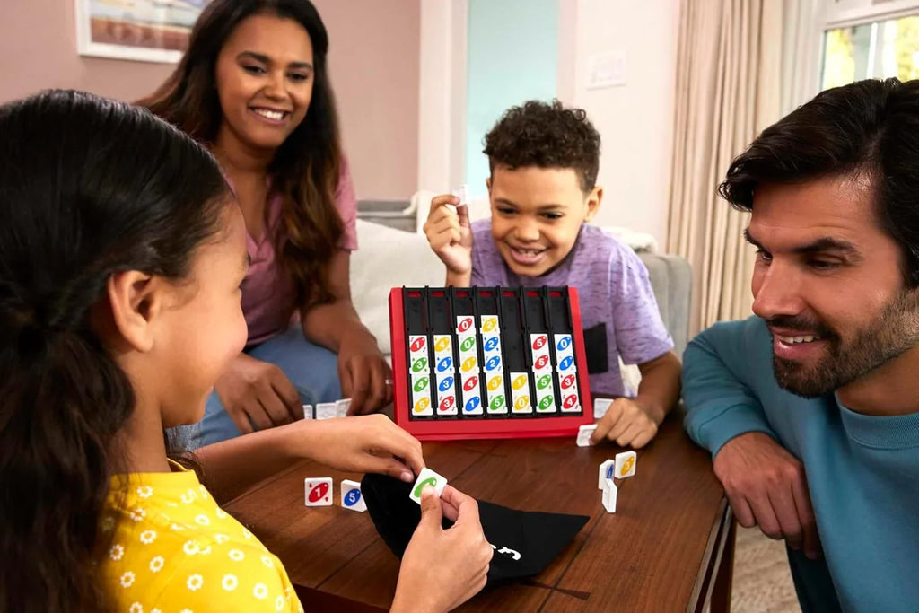 Mattel Games UNO Quatro – Strategy Tile Game for Family Fun & Parties (Ages 7+) - Naivri