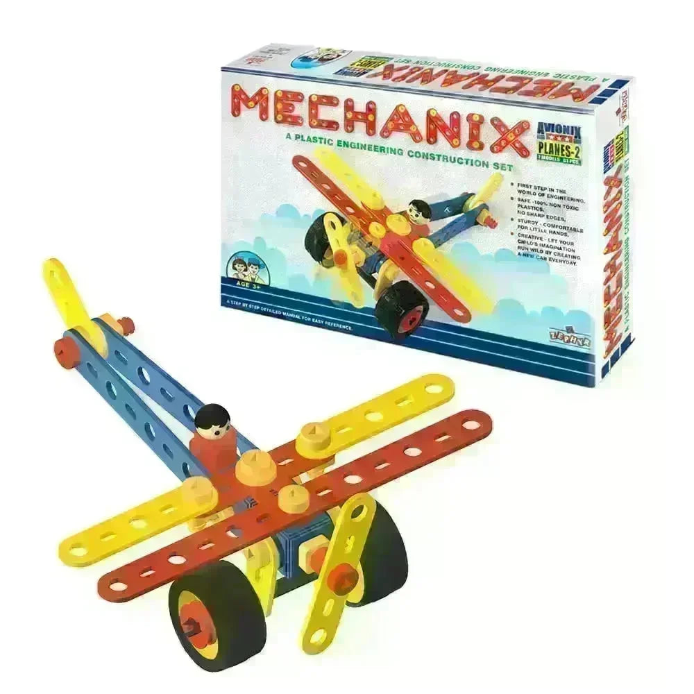Mechanix Avionix Planes 2 – STEM Educational Construction Set for Kids (Age 5+) | Build 7 Model Aircrafts | Plastic DIY Kit - Naivri