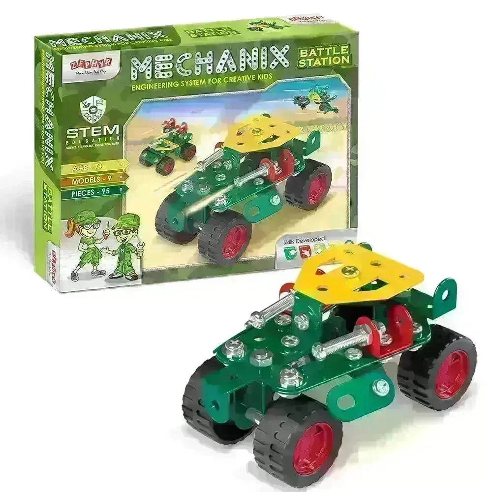Mechanix Battle Station STEAM Building Kit – 9-in-1 War-Themed Construction Set for Kids (Age 7+) - Naivri