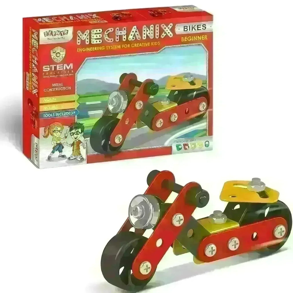 Mechanix Beginner Assortment – DIY STEM Metal Construction Kits for Kids (Ages 7+) - Naivri