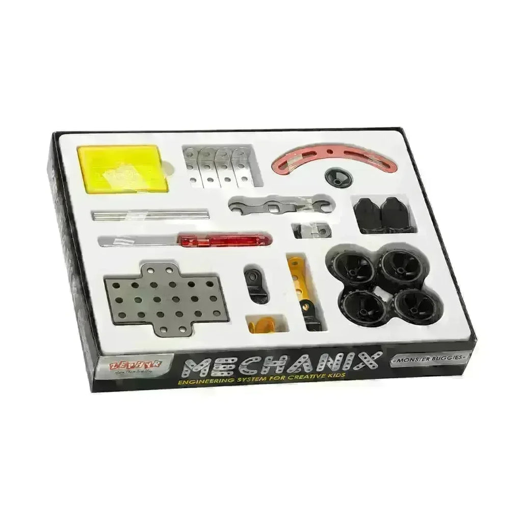 Mechanix Monster Buggies – Metal Construction STEM Toy Kit for Kids (Age 7+) - Naivri