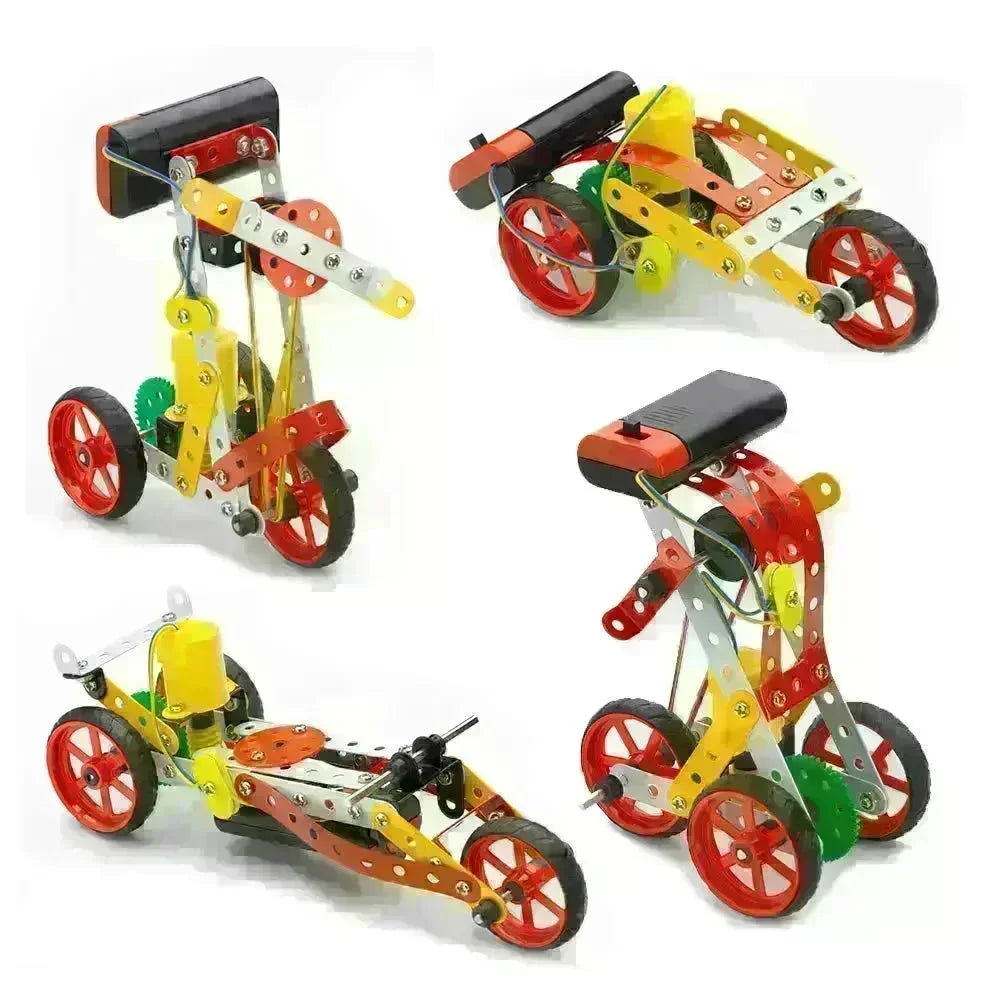 Mechanix Motorized Robotix-1 – DIY STEM Robotics Metal Construction Set with Gears and Motor | 8-in-1 Educational Building Kit for Kids Age 7+ - Naivri