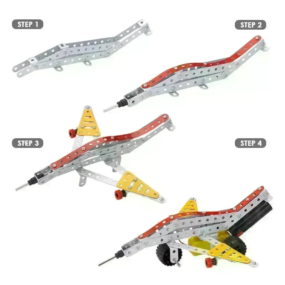 Mechanix Motorized Robotix 3 – DIY STEM Metal Construction Kit with Motors and Gears | Educational Robotics Set for Kids Age 7+ - Naivri