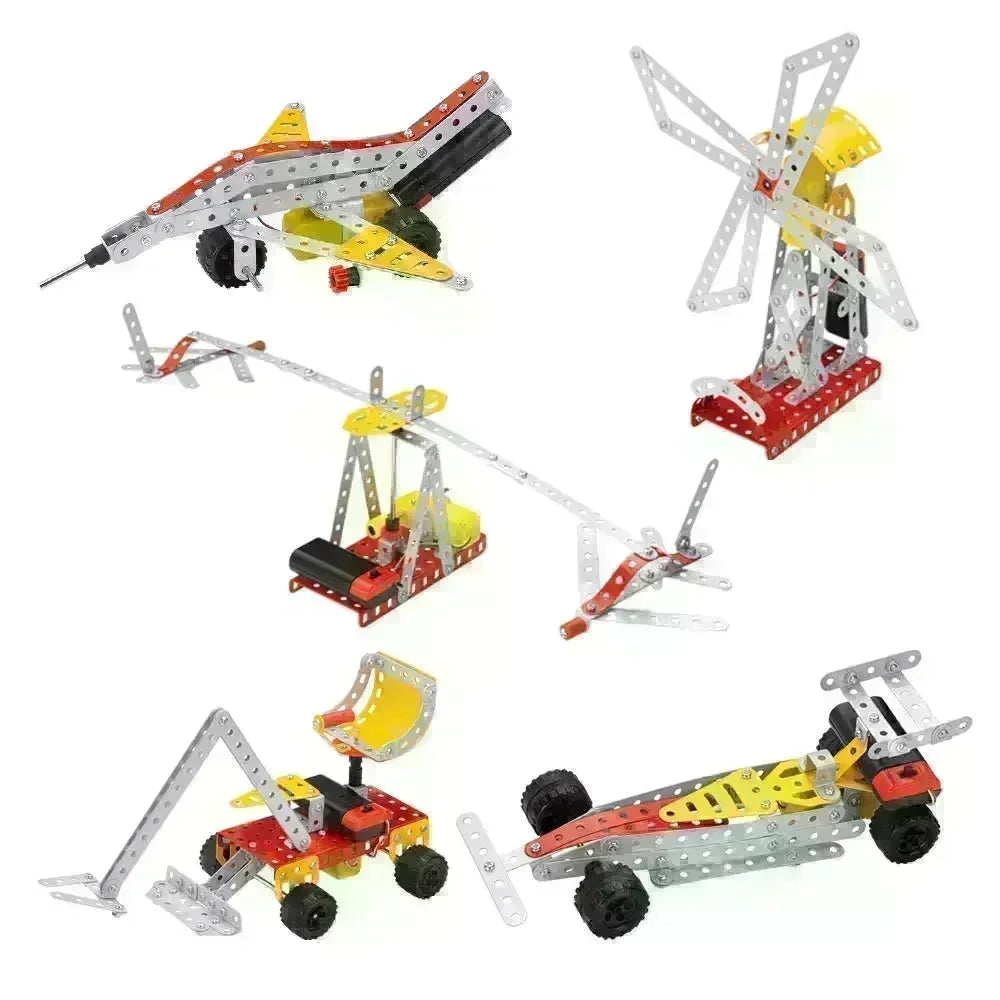 Mechanix Motorized Robotix 3 – DIY STEM Metal Construction Kit with Motors and Gears | Educational Robotics Set for Kids Age 7+ - Naivri