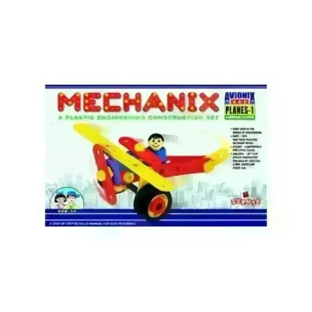 Mechanix Plastic Planes-1 | STEM DIY Construction Kit for Kids Age 5+ | Educational Building Set with 4 Model Planes - Naivri