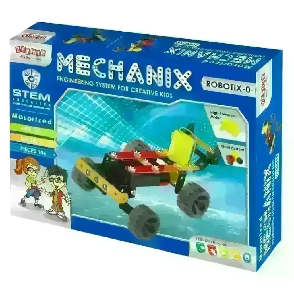 Mechanix Robotix-0 Motorized Construction Set – STEM Educational Kit for Kids (Ages 8+) - Naivri